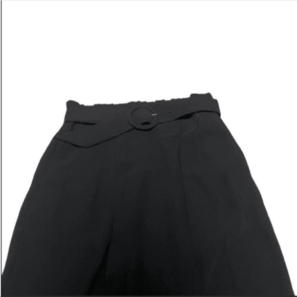 NWT H&M A-line black belted elastic waist pull on skirt with pockets. Size 6 - Picture 2 of 4